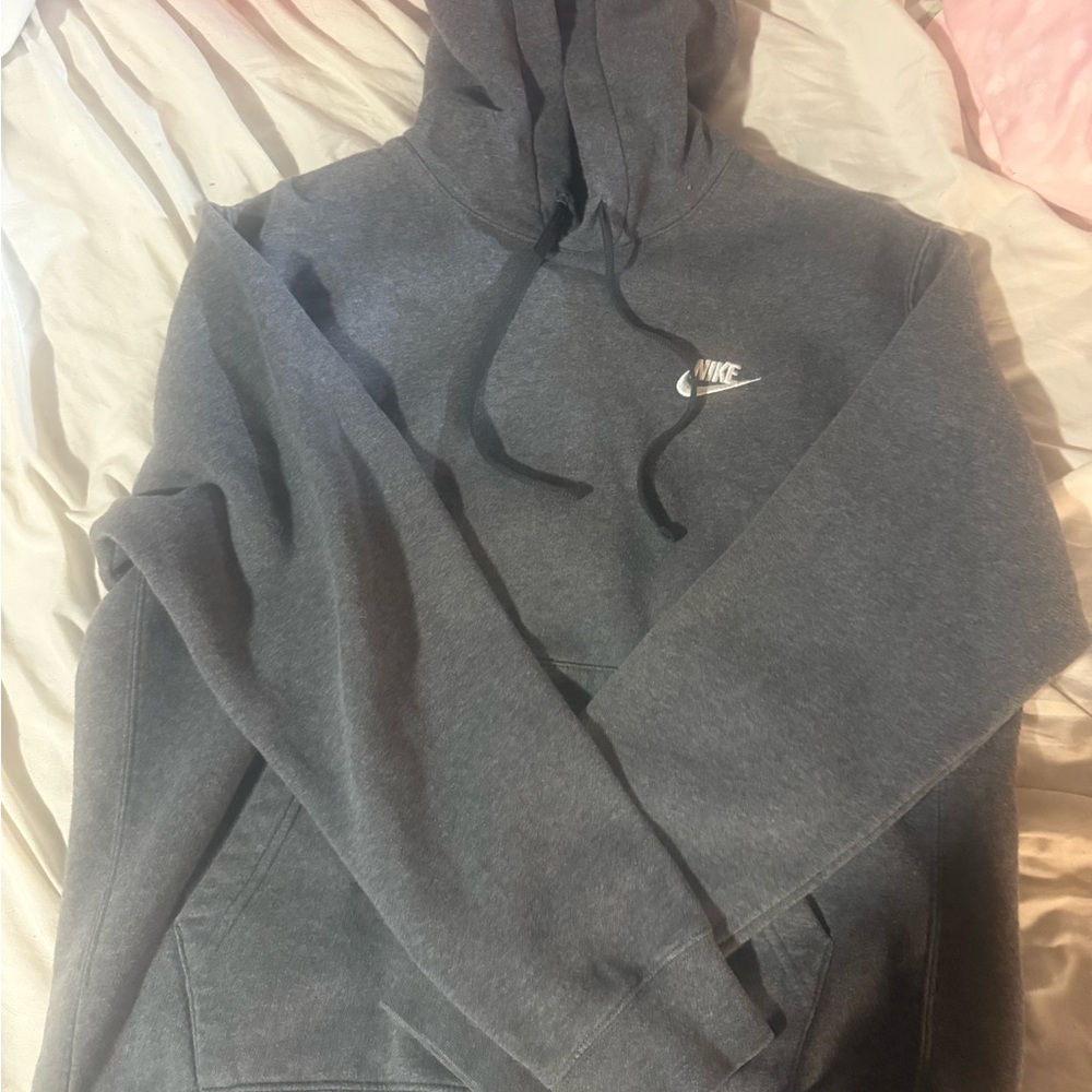 Nike Gray Sweater with Classic Swoosh Logo